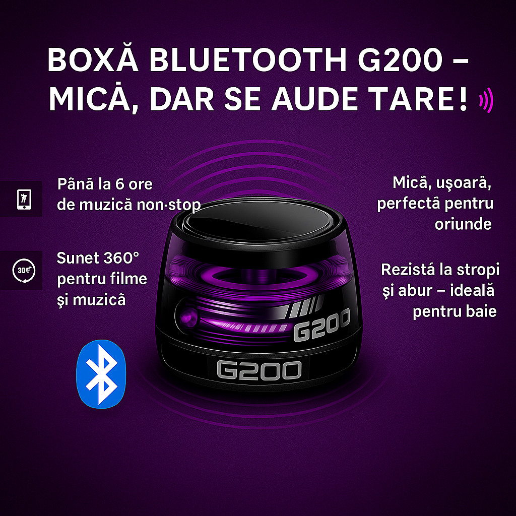 Boxă Bluetooth Portabilă-magnetică și rezistentă la apă