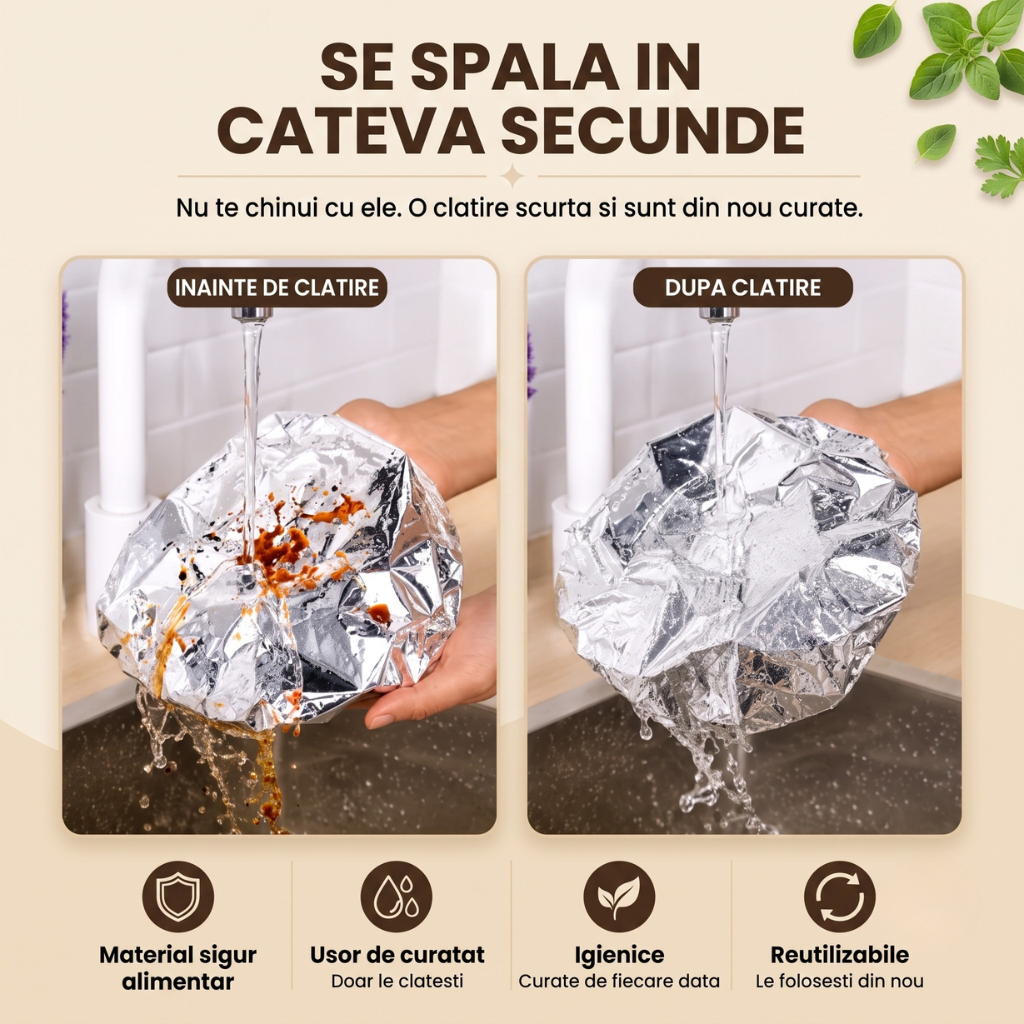 TermoCap™ – Capace termoizolante din aluminiu. Mâncarea rămâne caldă, nu doar acoperită