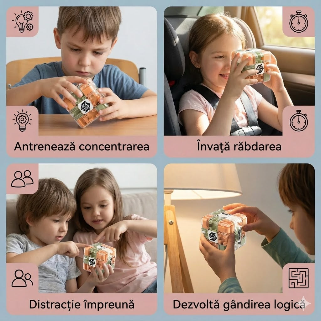 Cubul Labirint 3D – Antrenament pentru minte și concentrare