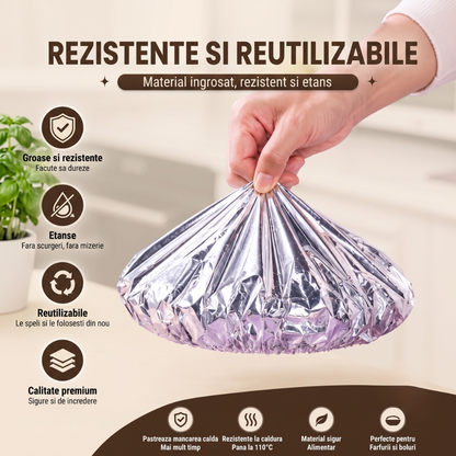 TermoCap™ – Capace termoizolante din aluminiu. Mâncarea rămâne caldă, nu doar acoperită