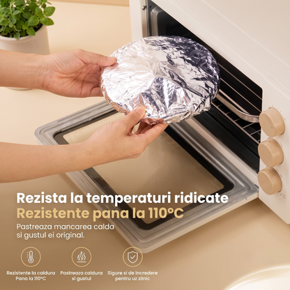 TermoCap™ – Capace termoizolante din aluminiu. Mâncarea rămâne caldă, nu doar acoperită