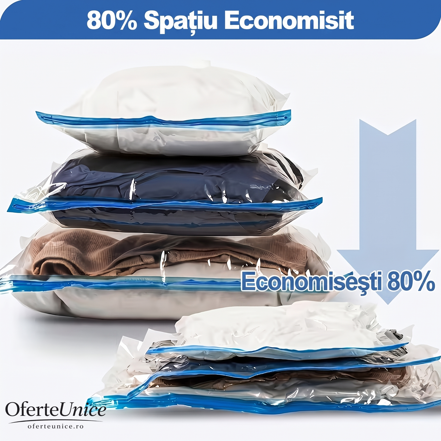VacuSpace™ — Câștigă 80% din Spațiul Dulapului Instant