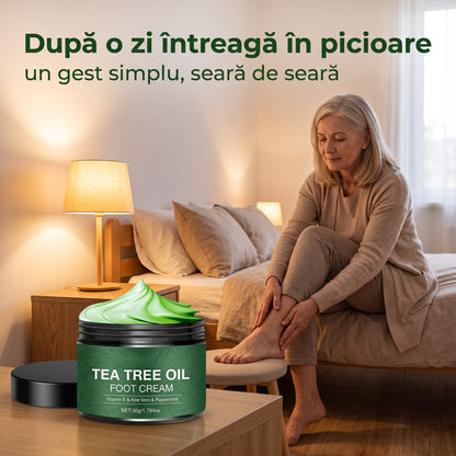 Cremă de Picioare cu Arbore de Ceai — călcâiele aspre devin moi, seară de seară