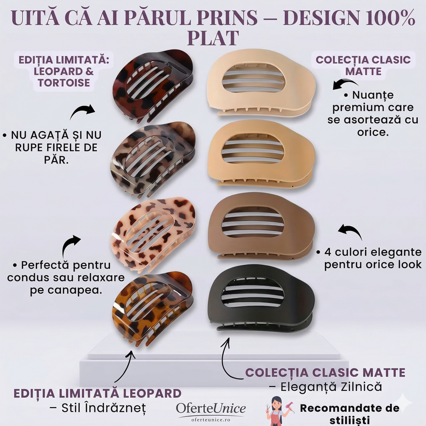 Set 4 Clame pentru Păr – Fixare sigură, fără durere!