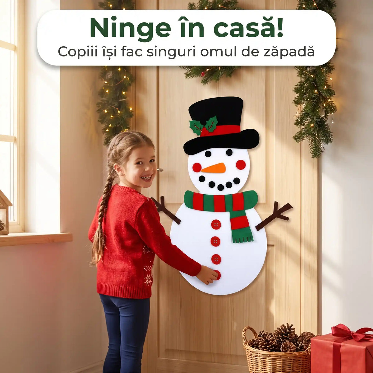 Omul de Zăpadă din Pâslă – magia Crăciunului în casă, chiar și fără zăpadă