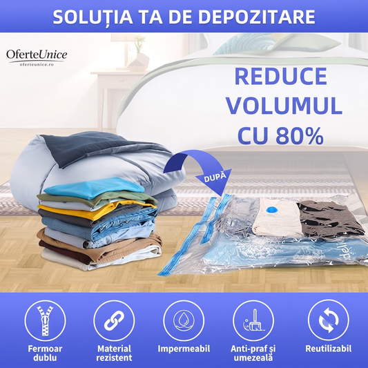 VacuSpace™ — Câștigă 80% din Spațiul Dulapului Instant
