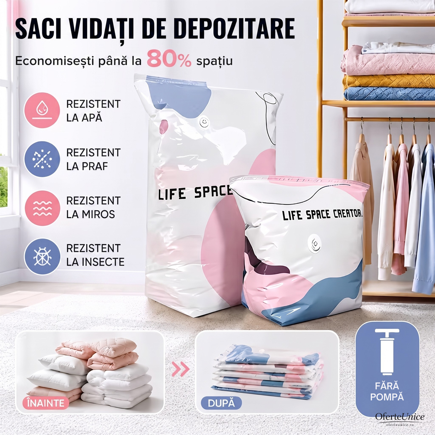 Lifespace™ | Saci de depozitare 3D, fără pompă